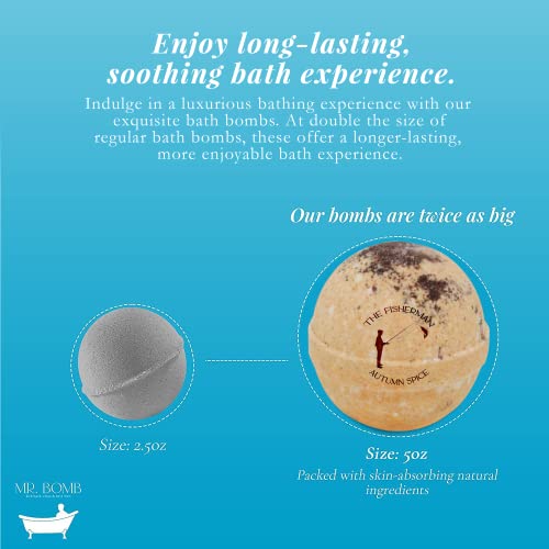 Mr. Bomb - Soothing Bath Bombs For Men Set, Bath Bombs For Well Deserved Bath Relaxation, Bath Bomb Gift Set, 6 Tennis Ball Size (5Oz) Bath Bombs With Masculine Scents (Bath Bomb Gift Box) #TOP6