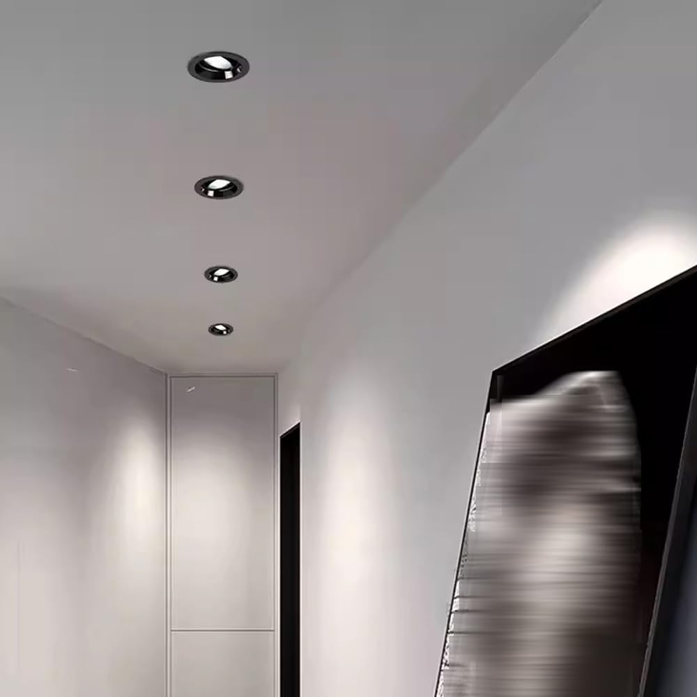 Foco empotrable LED de 3 Piezas, moldura de Deflector Lámpara de Techo COB antideslumbrante de 7 W CA 90-260 V Ángulo de iluminación Interior Luz de Techo Ajustable Foco de retroadaptación de
