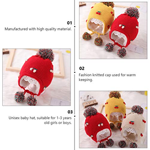 KESYOO Natal BebÃª Pom ChapÃ©u Inverno Infantil Tricotado Gorro Protetor de Orelha ChapÃ©u de PelÃºc
