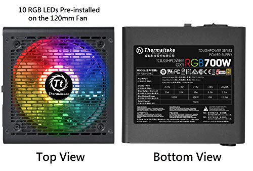Image of Thermaltake Toughpower GX1 RGB 700W Gold SLI /Crossfire Ready Continuous Power RGB LED ATX12V v2.4 / EPS v2.92 80 Plus Gold Certified 5 Year Warranty Non Modular Power Supply PS-TPD-0700NHFAGU-1