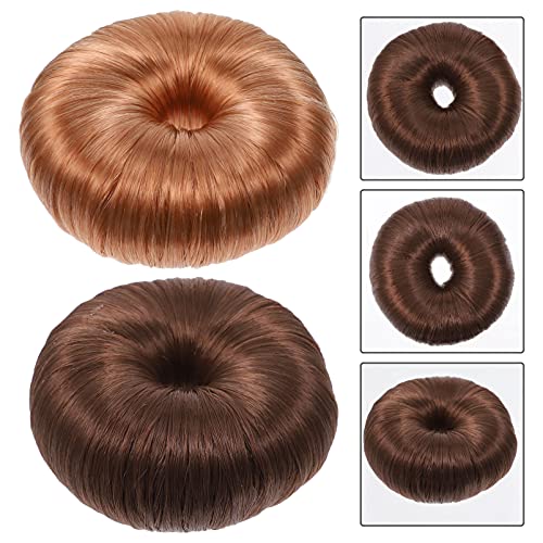 FRCOLOR 2Pcs Cabelo Bun Peruca Peruca Bun Bun Cabelo Sintético da Extensão Do Cabelo Bun Cabelo Rabo