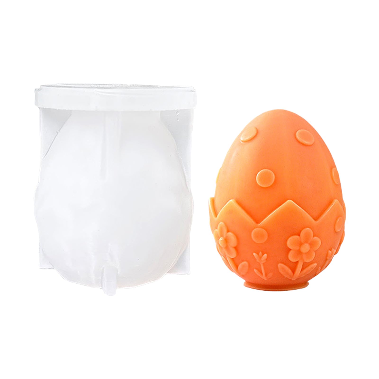 hogtnd Embossed Flower Eggs Silicone Mould for Easter Candles, Silicone Mould for Resin Casting, Candle, Soap, Chocolate, Cake, Baking, Party Decoration