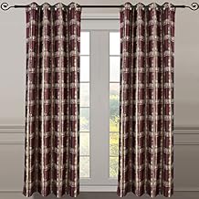 Royal Bedding Studio Burgundy Panels, Top Grommet Abstract Jacquard Textured Window Curtain Panel, Set of 2 Panels, 52x84 Inches Each