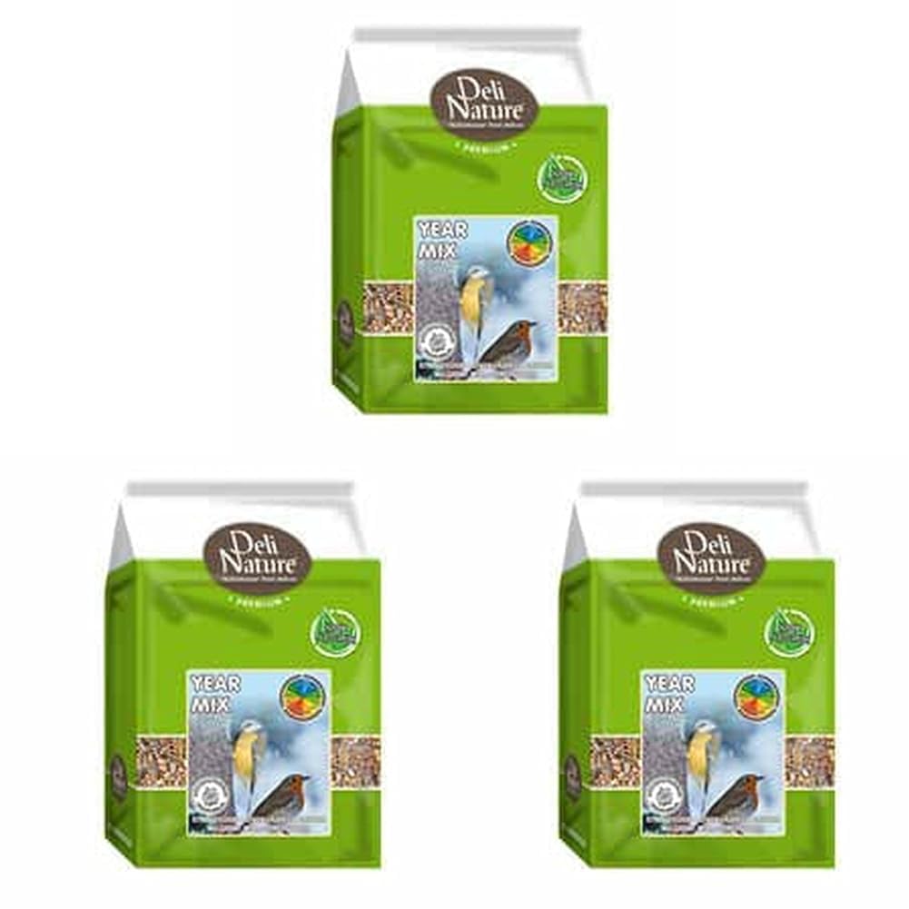 DELI NATURE - Mixtura Year Mix para Aves Silvestres, 1 kg, Mezcla Energética de Semillas y Cereales, Alimentación Completa para Pájaros de Exterior todo el Año — view 2