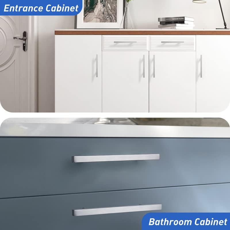 Miniatura 4 de Paquete de 25 manijas de gabinete de cocina, tiradores de cajón de acero inoxidable con centro de agujeros de 5 pulgadas, tiradores de gabinete de