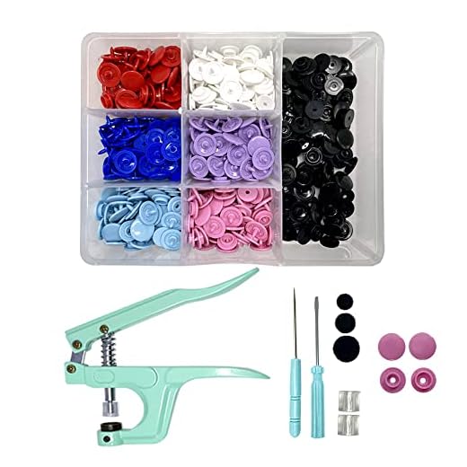 Alicate de Pressão Para Pregar Aplicar Botão Plástico Ritas + Box 140 Botões Rita Coloridos 12mm (Alicate Azul)