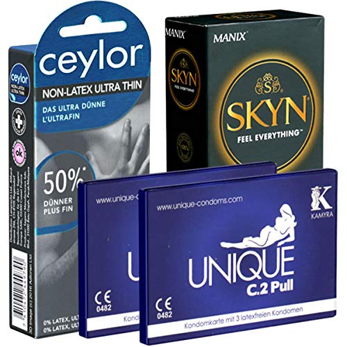 Der Latexfreie Kondomotheke®-Mix 3A - 3 verschiedene Sorten latexfreie Kondome für Allergiker - hypoallergene Kondome ohne Latex, 22 Stück Cover