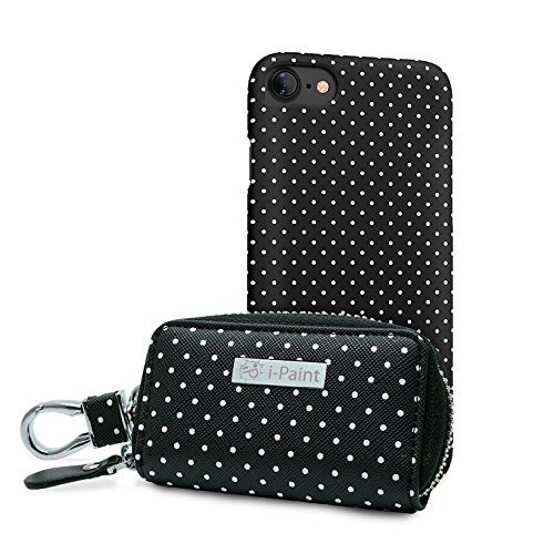i-PaintPois Polka Dot Protective Hard Case and Matching Key Holder for iPhone 8/7