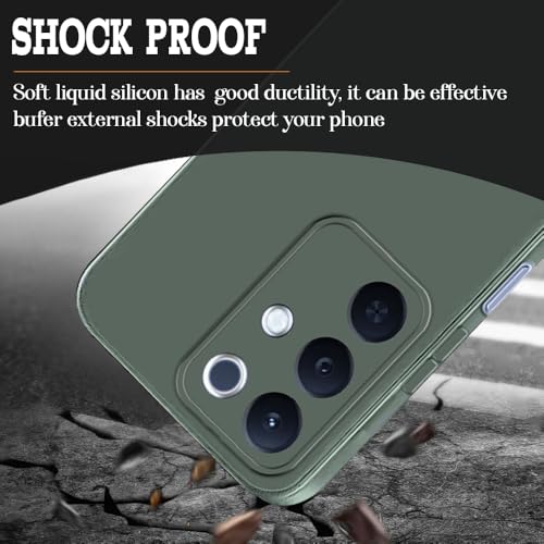 Image of Back Cover for Realme 15x 5G / C85 5G / Narzo 90x 5G | Full Camera Protection | Premium Liquid Silicon Case | Flexible Bumper Case for Realme 15x 5G / C85 5G / Narzo 90x 5G (Military Green)