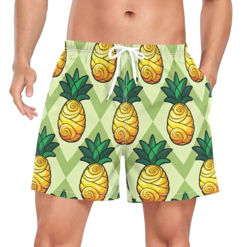 Bañador de secado rápido para hombre shorts de baño piña misteriosa