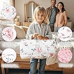 david's kids Toddler Nap Mat with Pillow and Minky Fleece Blanket, Ultra Soft Slumber Bags for Girls, Perfect for Preschool, Daycare, Kids Sleeping Bags with Rollup Design, 50"x20", Floral Flowers - Image 3