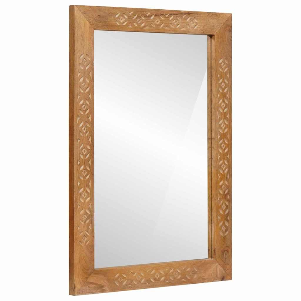 Espejo de pared rectangular de 70 x 50 cm de madera y cristal