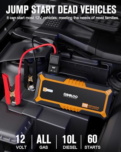 GOOLOO Portable GP4000 & GP3000 Car Jump Starters for 12 Volt Automotive Batteries,Jump Box Power Pack with USB Quick Ch - Additional View