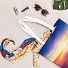 EVANEM Canvas Tote Bag For Woman Sunrise Over Clouds Shoulder Handbags Reusable Grocery Bags Purse Shopping Bag #3