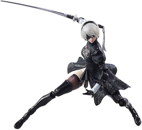 VKEIZBI Be Applicable Nier Automata 2B (Yorha No. 2 Tipo B) Ver. 2 Bring Arts Figura de acción de 5.5 pulgadas, varios accesorios