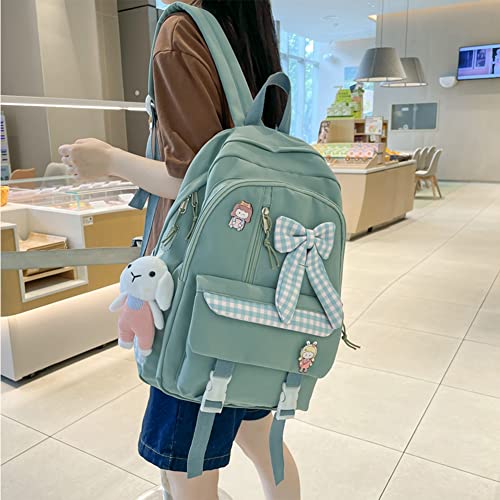 WUHGI Mochila Escolar de 12,9 x 4,7 x 17,3 Pulgadas, con Lazo Decorativo, de Gran Capacidad, para niñas y Mujeres, Color E