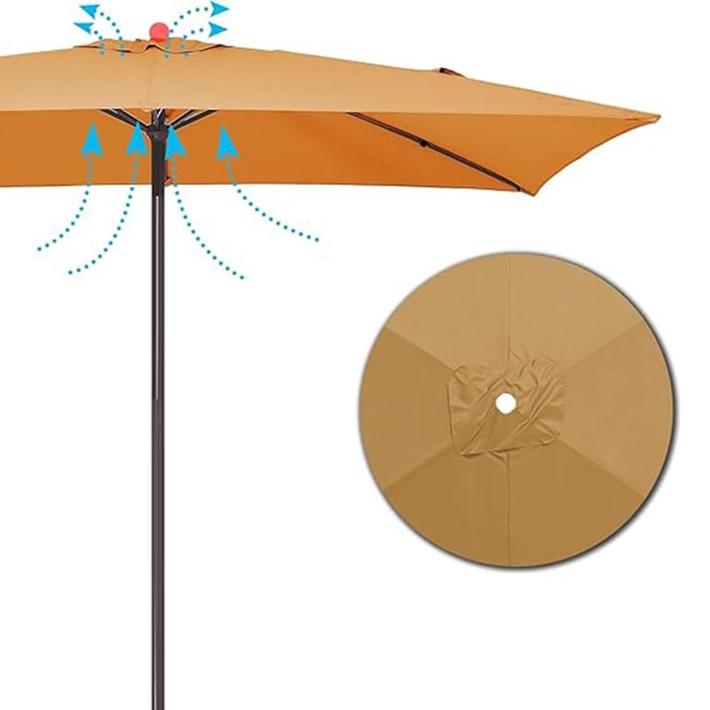 Ombrellone A Sbalzo Tenda da Sole di Ricambio 300x300cm Telo di Ricambio con 8 Stecche, Telone di Ricambio Protezione UV E Impermeabile(Green)