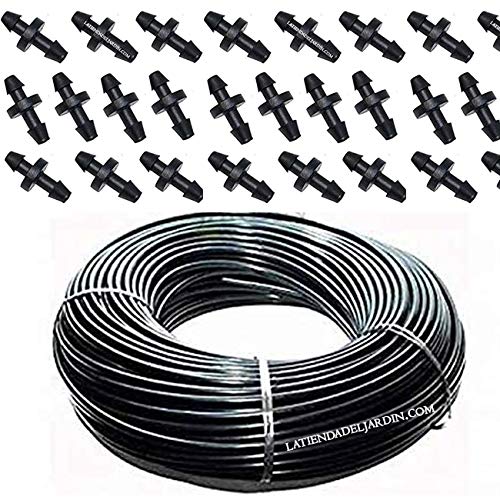 Suinga PACK MICROTUBO Flexible 4,5 x 6,5 mm 200 METROS + 100 Enlaces microtubo. Tubería utilizada para riego por goteo