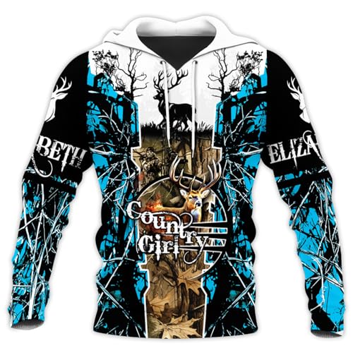 Image of PriAmi Custom Camo Hoodie for Women, 3D Pullover Hunting Sweater Gift