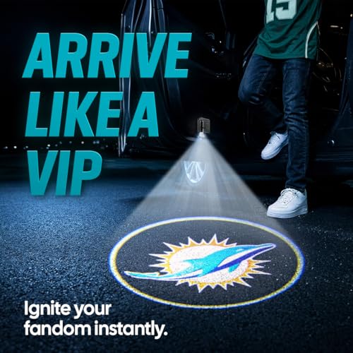 Image of LED Car Door Light - Officially Licensed NFL Wireless Projector - Show Your Team Pride - Battery Powered, Easy Install