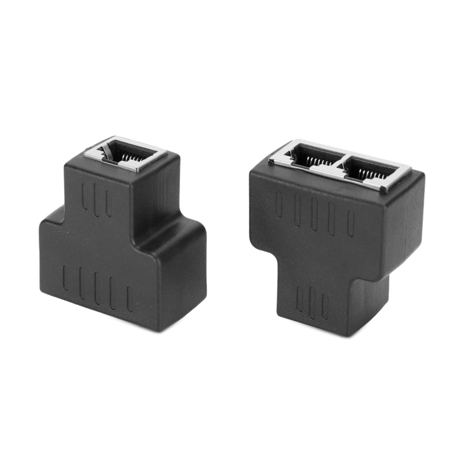 2 SZTUK Adapter Kabla Ethernet, 1 do 2 RJ45 żeński LAN Ethernet Splitter Kabel Adaptera, Szybki łącznik RJ45 Ethernet Extender Plug & Play dla Koncentratorów Przełączniki