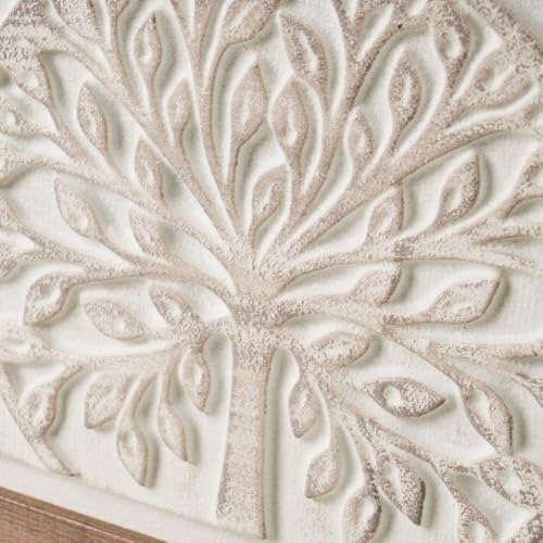 Miniatura 3 de Lolahome Tapa Contador Luz Decorativa Cubre Cuadro Eléctrico Pintado A Mano Madera Pino 50x6x35 Cm Cubrecontador Árbol Redondo