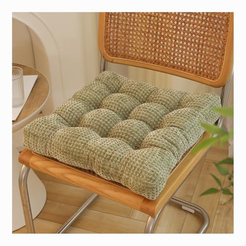 Outdoor Square Chair Cushion Set of 2 Thick Upholstered Seat Pads for Indoor/Outdoor Use Solid Color 40x40cm Cushions for Chairs and Floors