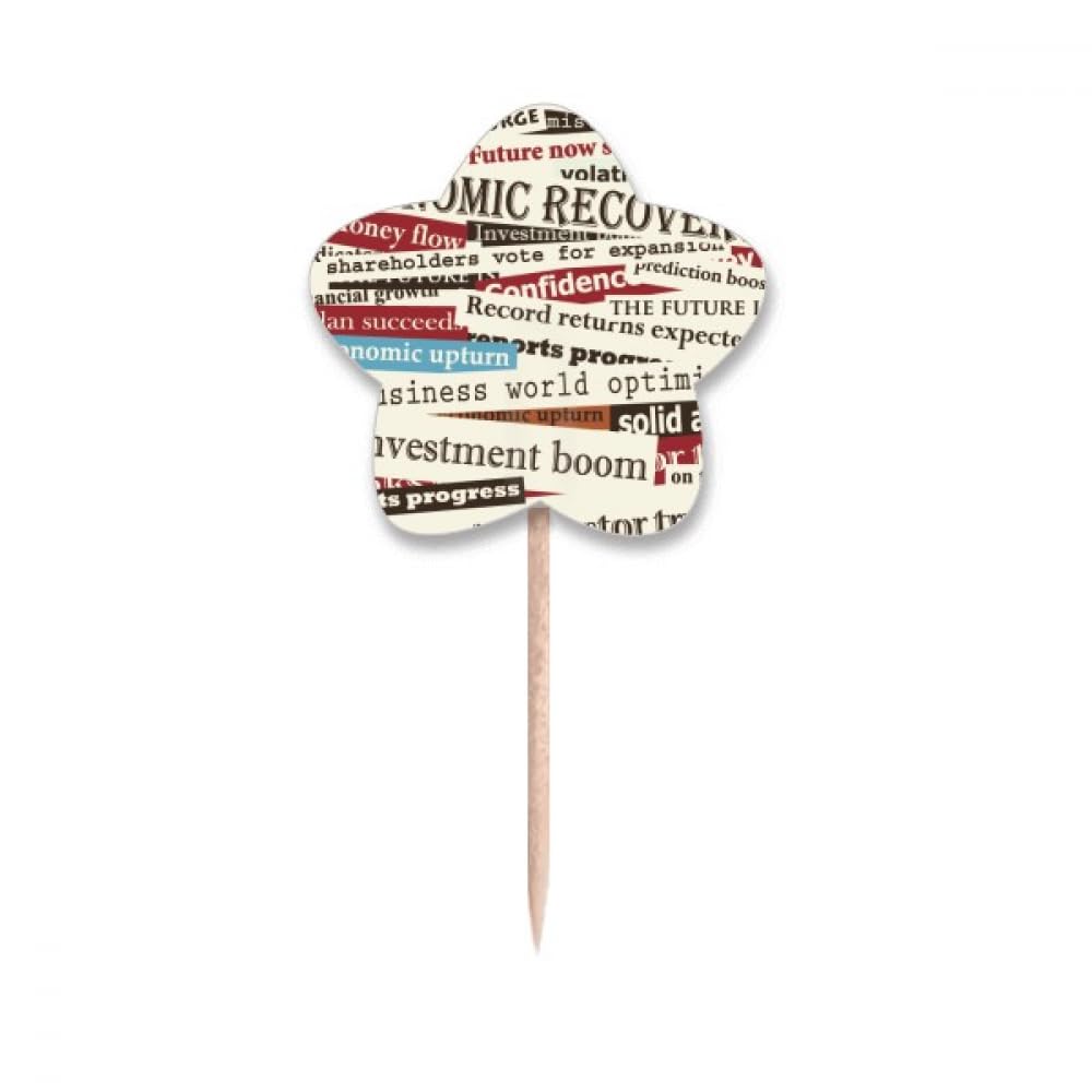 Drapeaux étoile à motif de veines pour décoration de cupcake et lable