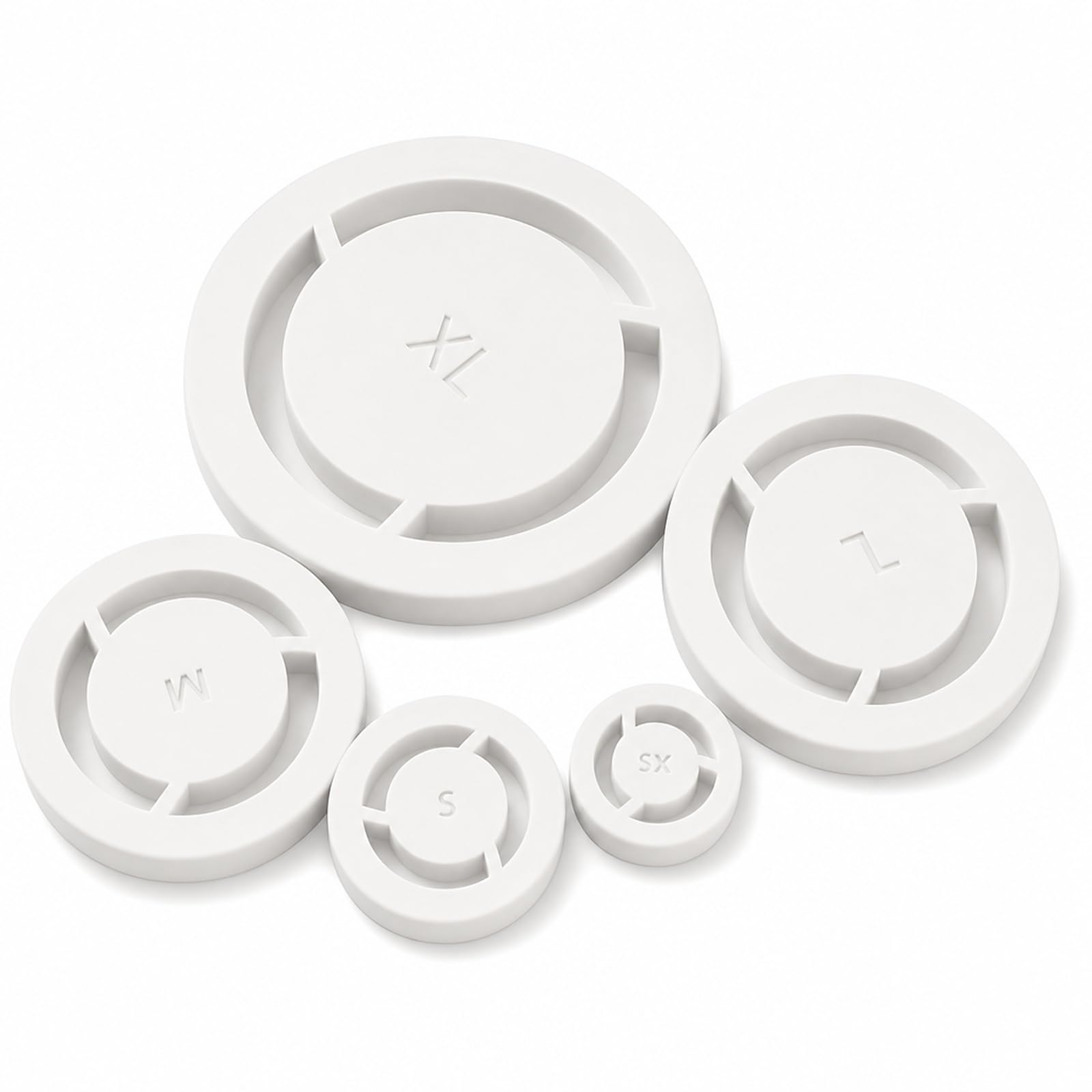 5Pcs Pottery Foot Ring Tool, Clay Base Press (White)