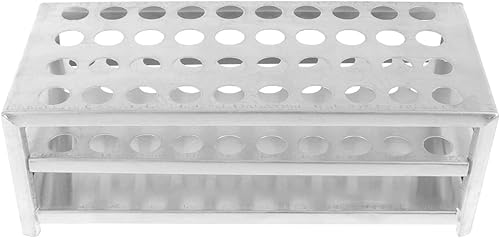 Soporte de tubo de extracción de sangre de aluminio para tubos de ensayo, organizador de almacenamiento de equipos escolares para laboratorio (40 x