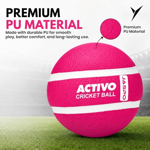 Image of jaspo Activo Air Core Indoor Cricket Ball |PU Material |Hollow Aircore Design |Soft Impact Play | 75g Lightweight |Safe for Indoor Cricket |Non-Toxic Build |Comfortable Grip |Durable & Kids-Friendly