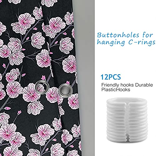 Rideau de douche polyester KnSam 180x200cm lavable imprimé fleurs roses - 5