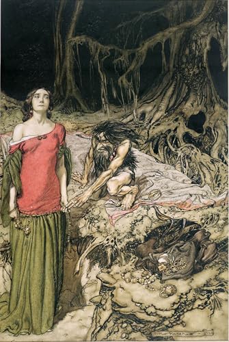 Affiche Toile Arthur Rackham la courtisation de Grimhilde portrait décoration murale