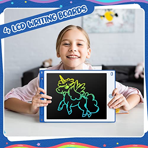 4 Pieces 10 Inch Lcd Writing Tablet Doodle Board Electronic Toy Colorful Screen Doodle Drawing Pad For Kids Erasable Reusable Drawing Tablets Educational Learning Toy For Boys Girls (White Frame) #TOP5