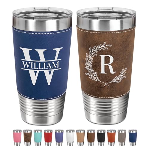 Personalized 20oz Leather Wrap Tumbler