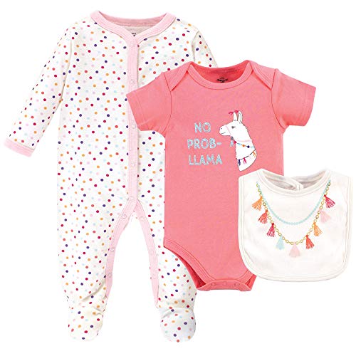 Image of Little Treasure Unisex Baby Sleep and Play, Bodysuit and Bib, Tassel Necklace, 6-9 Months