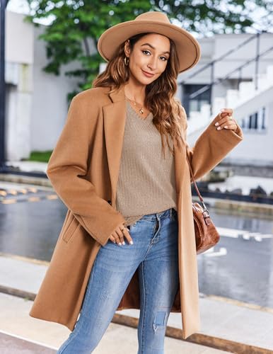 Image of Zeagoo Long Sleeve Shirts for Women V Neck Casual Sweaters Basic Knit 2025 Fall Fashion Pullover Tops