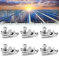 6 Stück Erdungsklemme Aluminium, FUKPO Solarmodul Halterung Erdungsklemme Pv Modul Erdungsösen, Boden Erdung Lug Standard Solarpanel Solar Montage System Erdungsclip Photovoltaik-Unterstützung