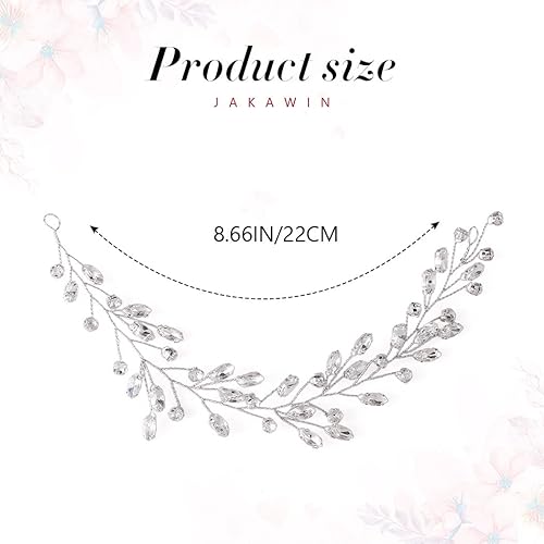 Miniatura 6 de JAKAWIN Novia Rhinestone boda pelo vid cristal pelo pieza nupcial accesorios para el cabello para mujeres HV191 (3 dorado)