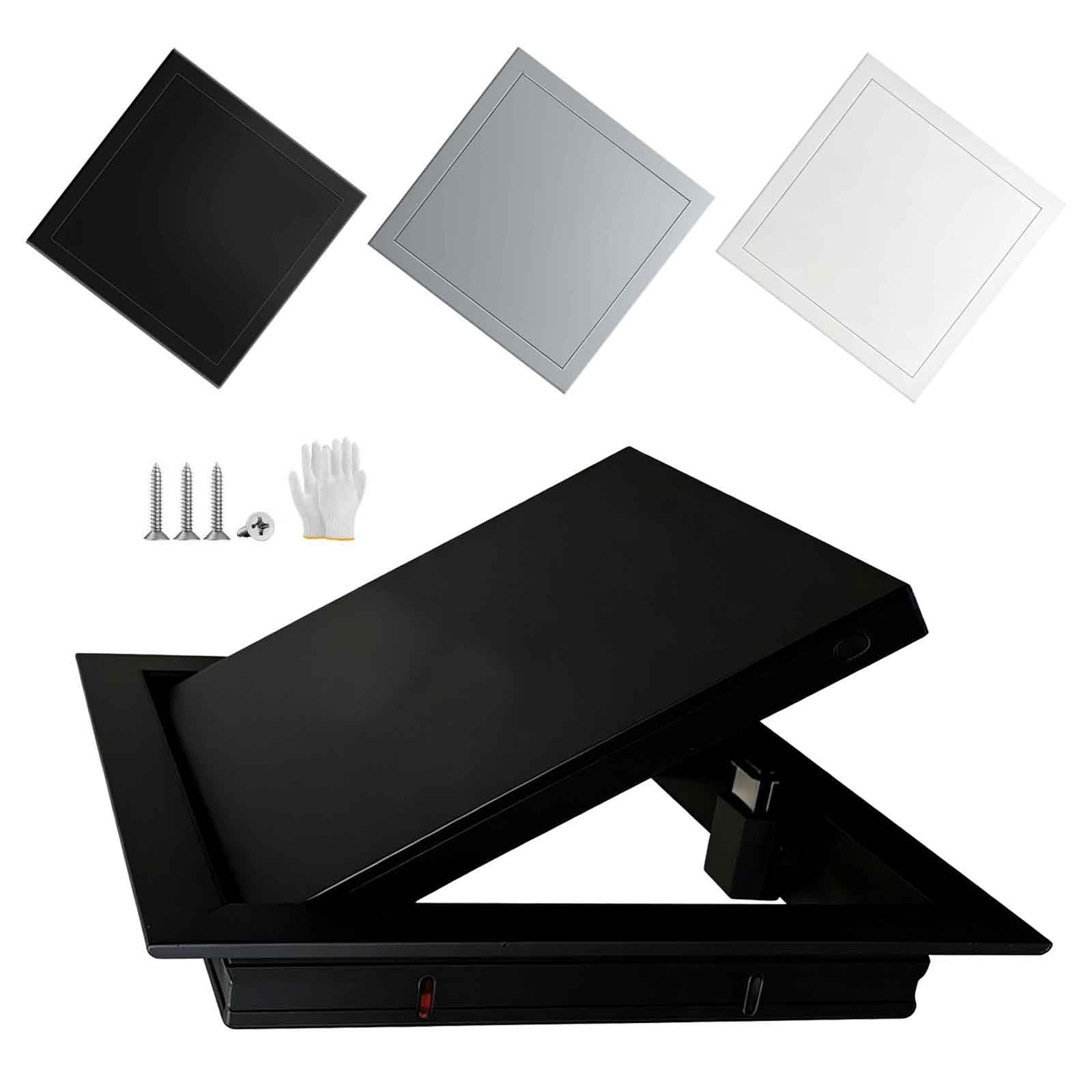 Aluminium Inspection Hatch Access Panel White，Plasterboard Access Panel, Fire Rated Waterproof Ceiling Panels & Loft Hatch Push To Open Paintable(Black,550x850mm)