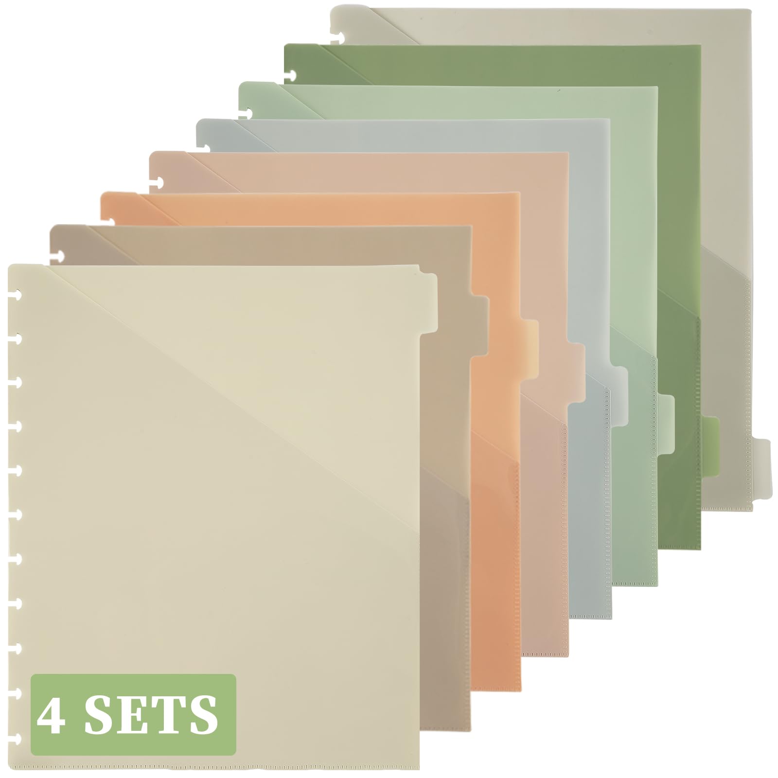 32 Pcs Discbound Pocket Dividers 8.5 x 11 Dividers with Discbound Notebook Accessories Tabs and Pockets Discbound Pocket Folders for Business School