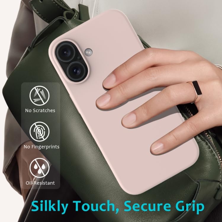 Image of Back Cover Compatible with iPhone 17 Case (6.3) Soft Touch Slim Liquid Silicone Full Protection Shock Proof Back Cover for iPhone 17 (SC Sand Pink)