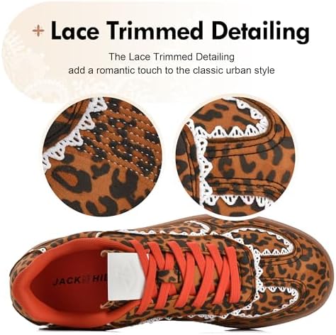 JACKSHIBO Women's Ribbon Lace-Up Fashion Sneakers Arch Support Gum Sole Tennis Walking Shoes with Memory Foam - Image 3