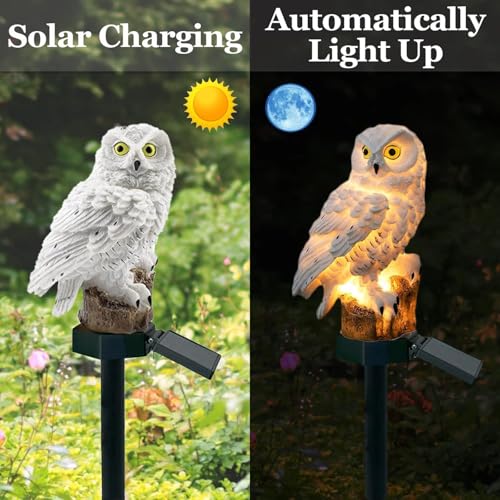 Image of AERYS OWL Garden Solar Lights Outdoor OWL LED Waterproof Garden Stake Lights, Lawn Lamp Light for Garden, Balcony, Patio, Yard Landscape Lighting