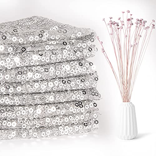 Runner da tavola in tessuto con paillettes rotonde...