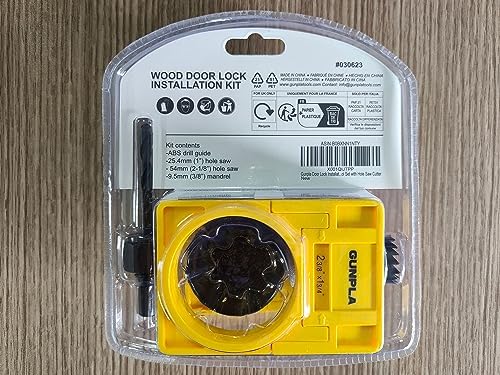Gunpla Door Lock Installation Kit, Wood Doors 35-45mm Adjustable Deadbolts Lockset Installing Fitting Tool Set with Hole Saw Cutter