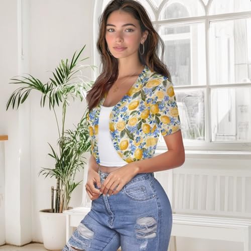 Image of Womens Short Sleeve Bolero Shrug Open Front Knit Cropped Cardigan Shoulder Cover for Dress Cute Casual Knit Cover Up