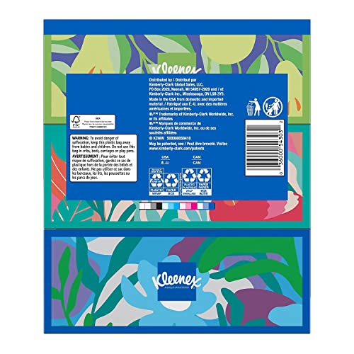 Image of Kleenex Trusted Care Facial Tissues, 3 Flat Boxes, 144 Tissues per Box (432 Total Tissues)