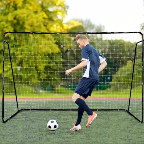 Bonnlo Grand But de Foot 300x200x120 cm Cage de Foot Stable Filet à Mailles Serrées Noir