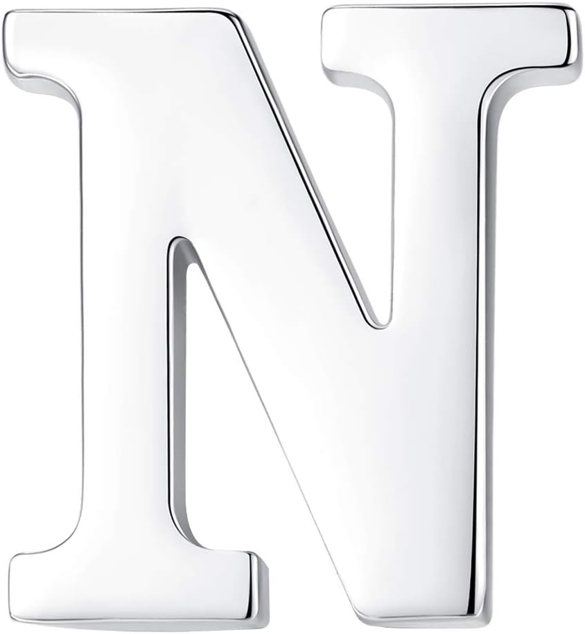 HONEY BEAR Initial Alphabet Letter Lapel Pins Collar Badge Brooches for Mens/Womens Shirt Dress Decoration Silver